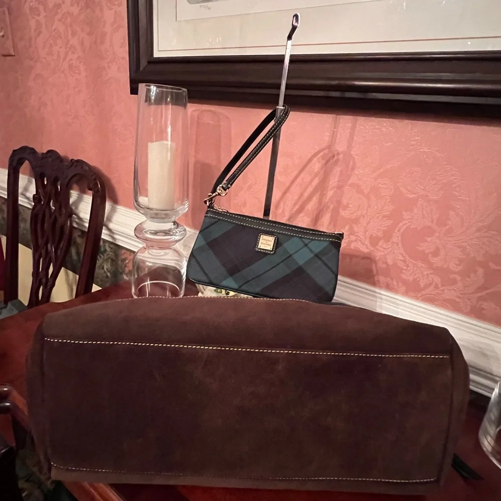 Dooney & Bourke Large Black Watch Tartan Plaid Shoulder Bag w/Wristlet (2pcs.) - Picture 5 of 14